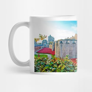 Tower of London Red Poppy Poppies UK Mug